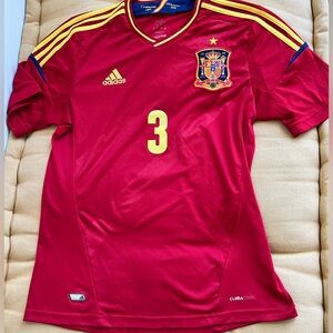 Gerard Pique Official 2012 Spain Jersey by Adidas, size M